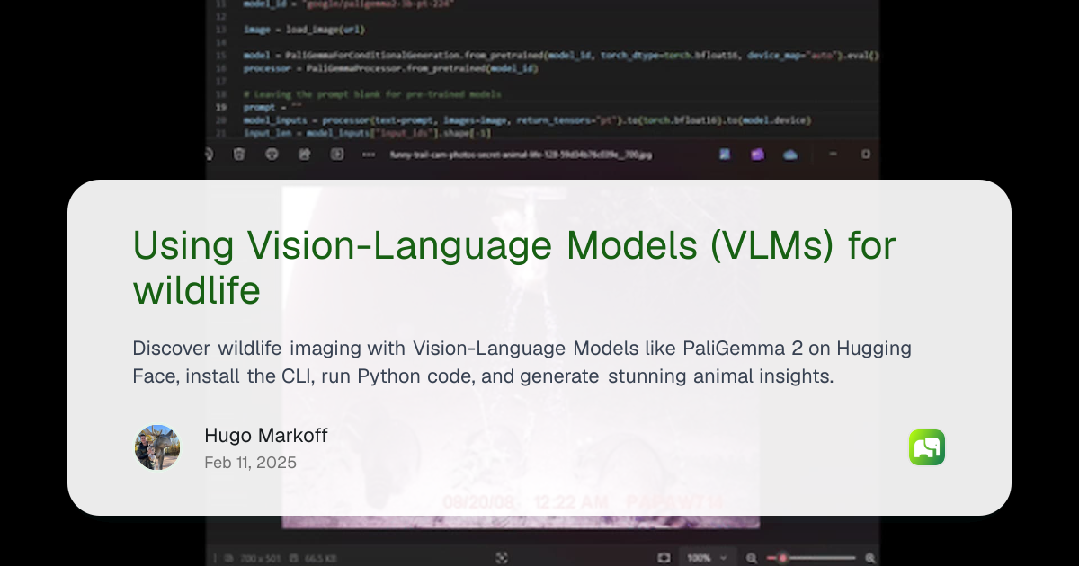 Using Vision-Language Models (VLMs) for wildlife
